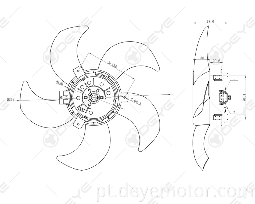 F006B10064 F006B10254 Ventilador de radiador de resfriamento para PC para Fiat Palio